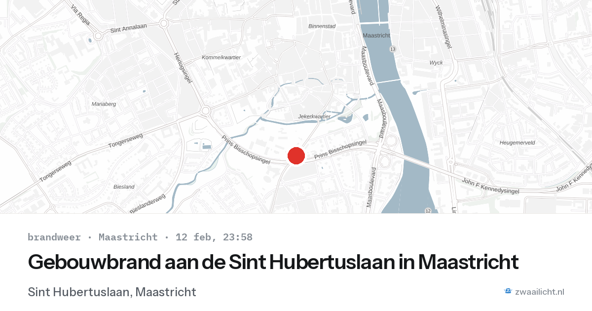 Gebouwbrand aan de Sint Hubertuslaan in Maastricht — 12 feb 2026
