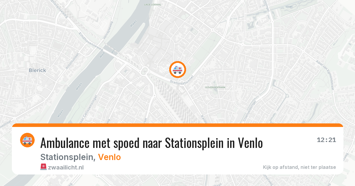 Ambulance met spoed naar Stationsplein in Venlo — 18 jun 2026