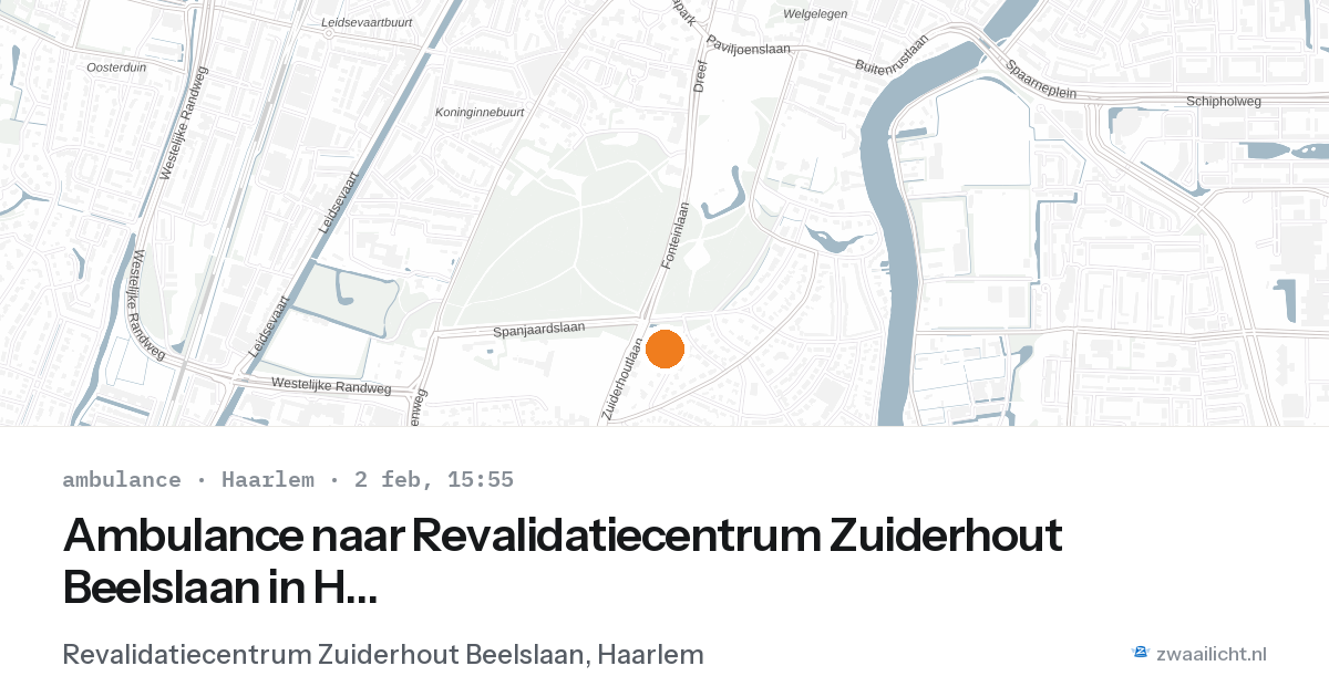Ambulance naar Revalidatiecentrum Zuiderhout Beelslaan in Haarlem — 2 feb 2026