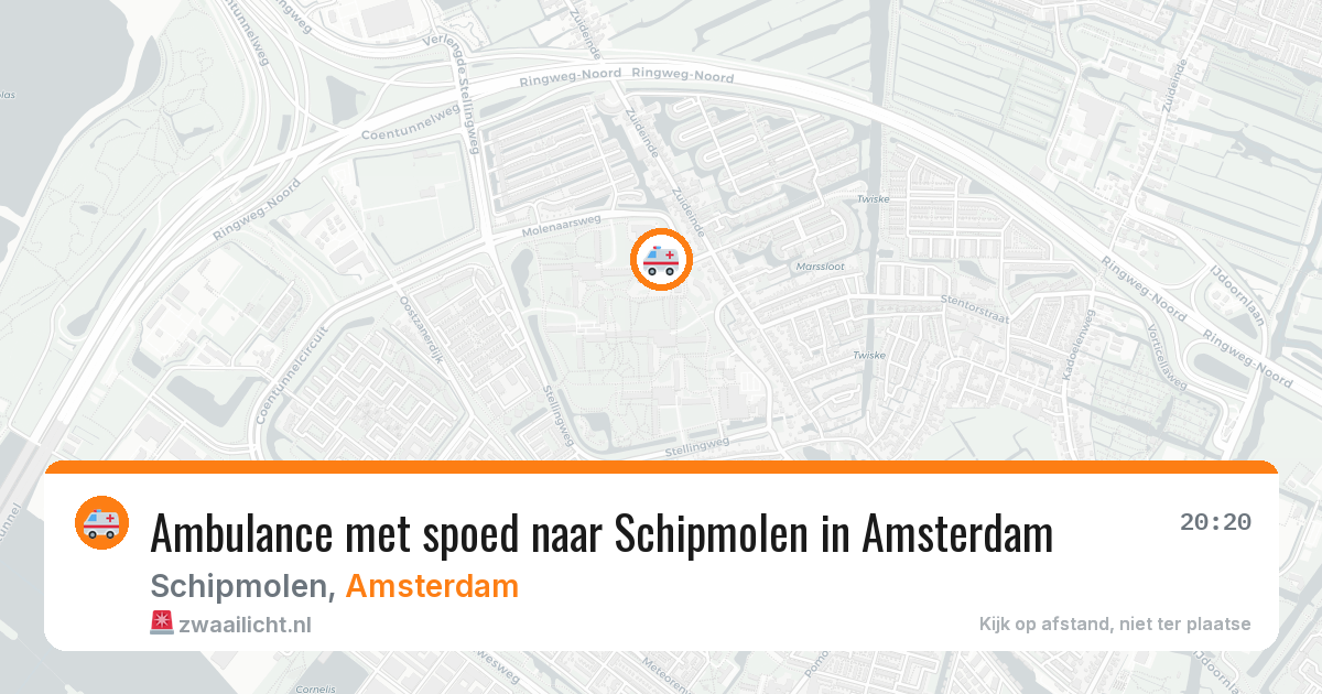 Ambulance met spoed naar Schipmolen in Amsterdam — 25 mrt 2026
