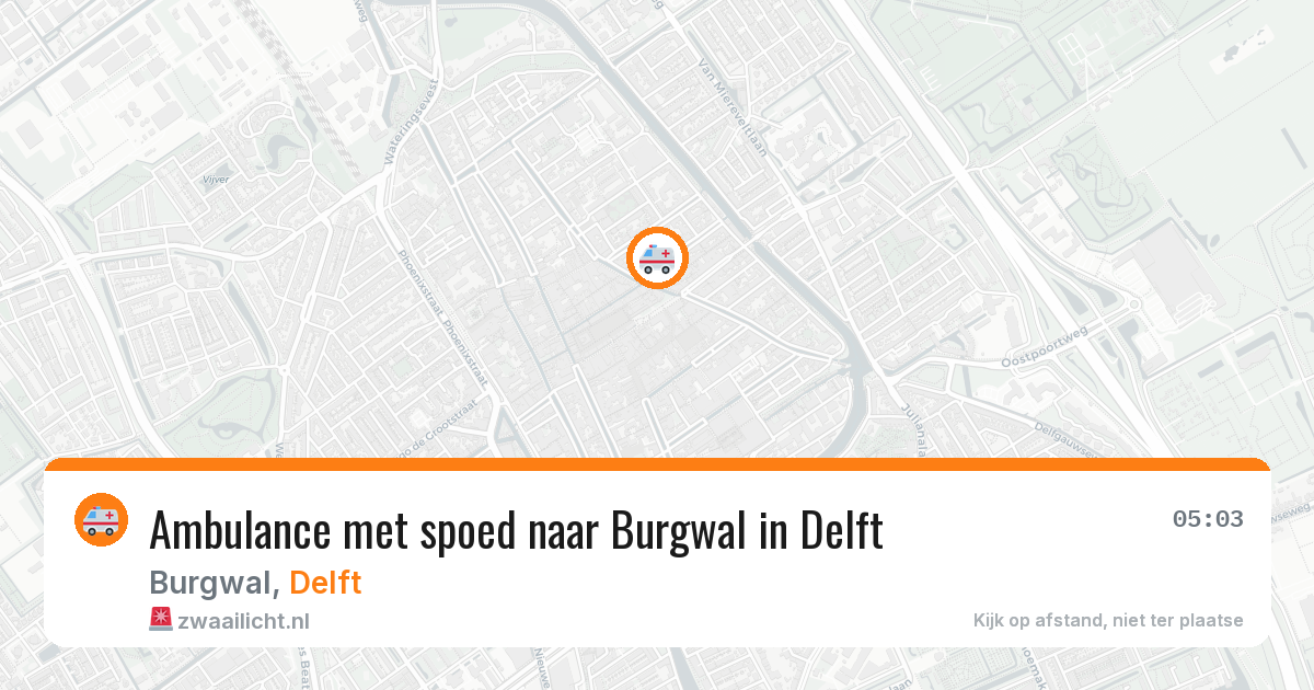 Ambulance met spoed naar Burgwal in Delft — 15 aug 2026