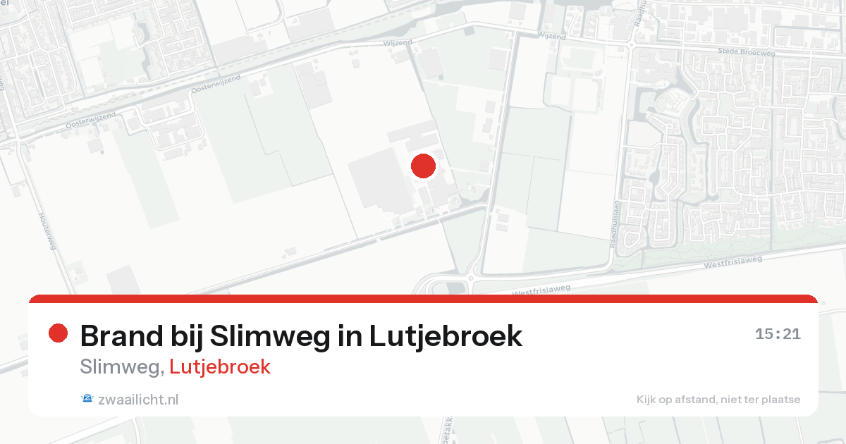 Brand bij Slimweg in Lutjebroek — 13 aug 2026