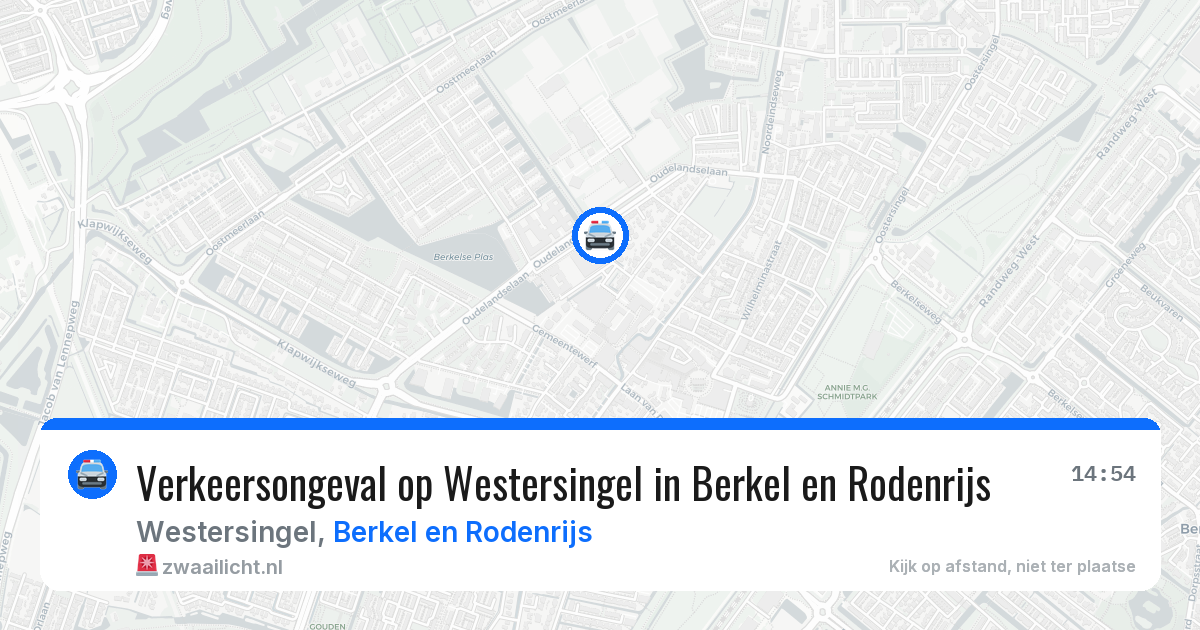 Verkeersongeval op Westersingel in Berkel en Rodenrijs — 10 jun 2026