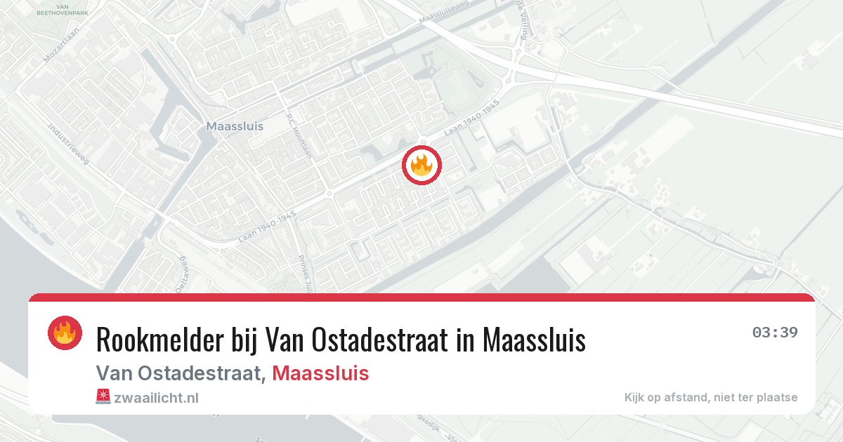 Rookmelder bij Van Ostadestraat in Maassluis — 6 aug 2026