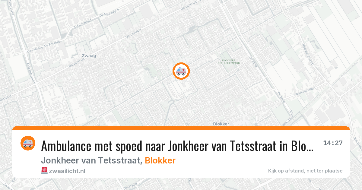Ambulance met spoed naar Jonkheer van Tetsstraat in Blokker — 19 mei 2026