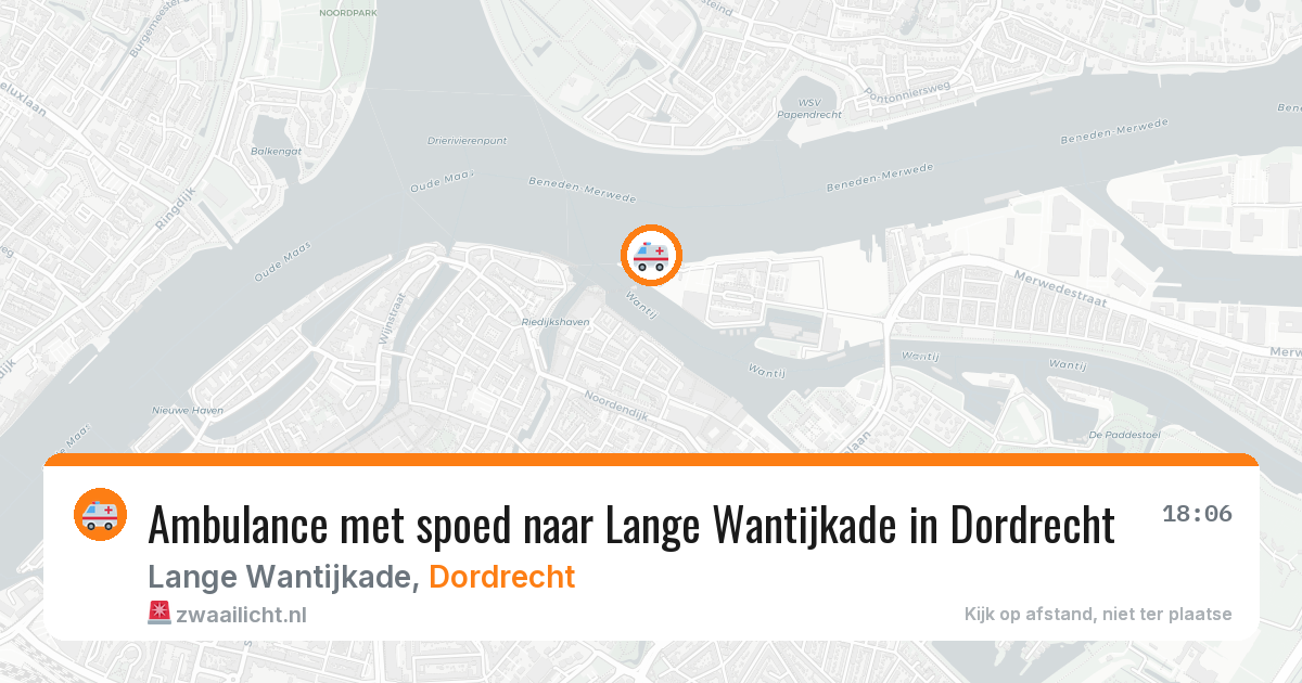 Ambulance met spoed naar Lange Wantijkade in Dordrecht — 15 mei 2026