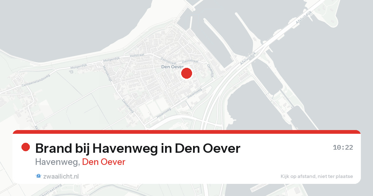 Brand bij Havenweg in Den Oever — 18 aug 2026