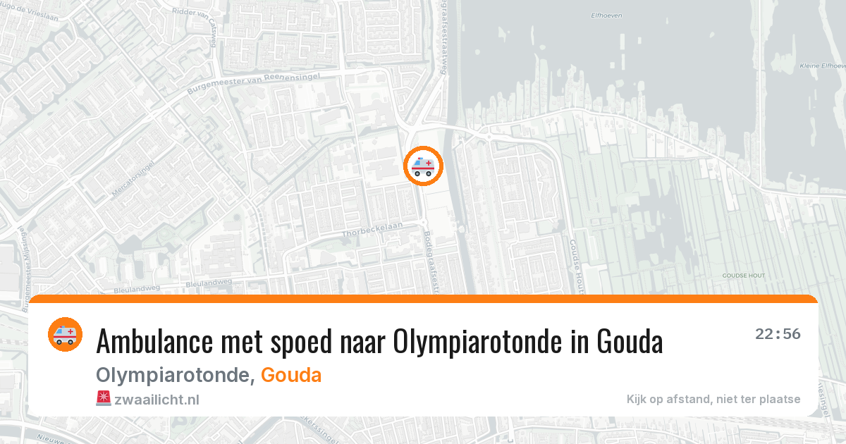 Ambulance met spoed naar Olympiarotonde in Gouda — 16 mei 2026