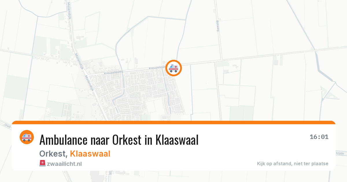 Ambulance naar Orkest in Klaaswaal — 20 jul 2026