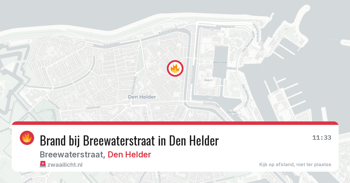Brand bij Breewaterstraat in Den Helder — 20 jun 2026