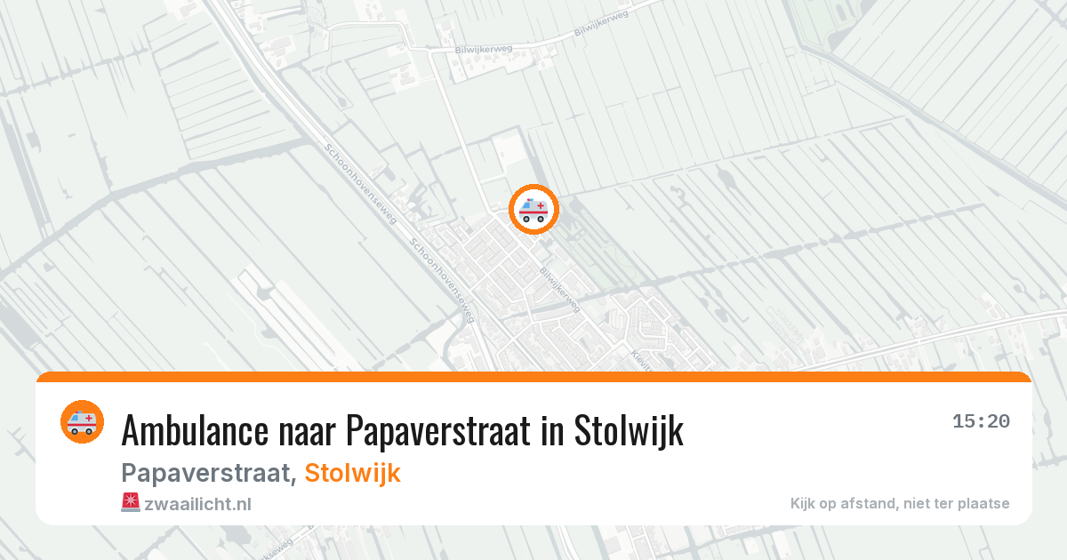 Ambulance naar Papaverstraat in Stolwijk — 3 aug 2026