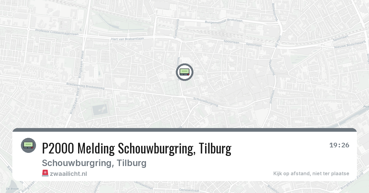 P2000 Melding Schouwburgring, Tilburg — 26 jun 2026