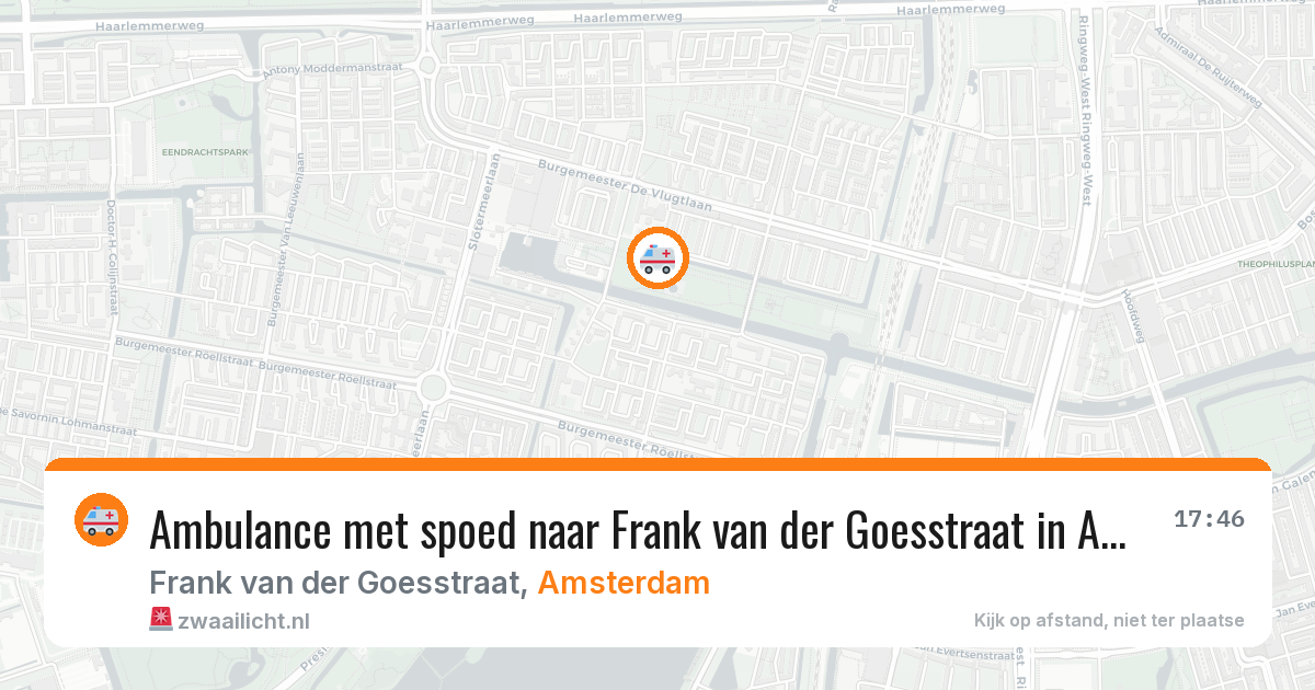 Ambulance met spoed naar Frank van der Goesstraat in Amsterdam — 16 jun 2026