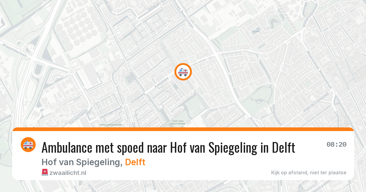 Ambulance met spoed naar Hof van Spiegeling in Delft — 31 mei 2026