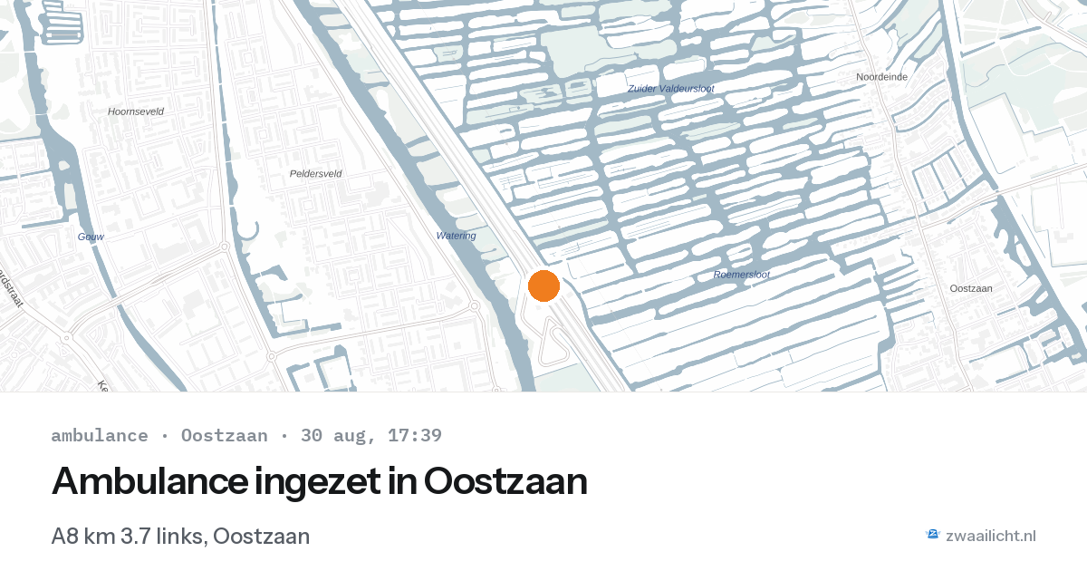 Ambulance ingezet in Oostzaan — 30 aug 2026