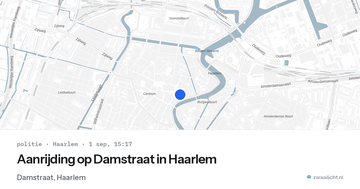 Aanrijding op Damstraat in Haarlem — 1 sep 2026
