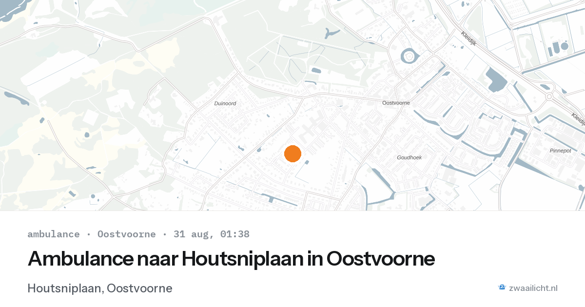 Ambulance naar Houtsniplaan in Oostvoorne — 30 aug 2026