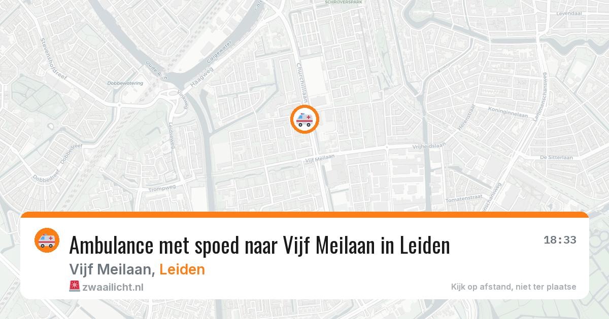 Ambulance met spoed naar Vijf Meilaan in Leiden — 10 aug 2026