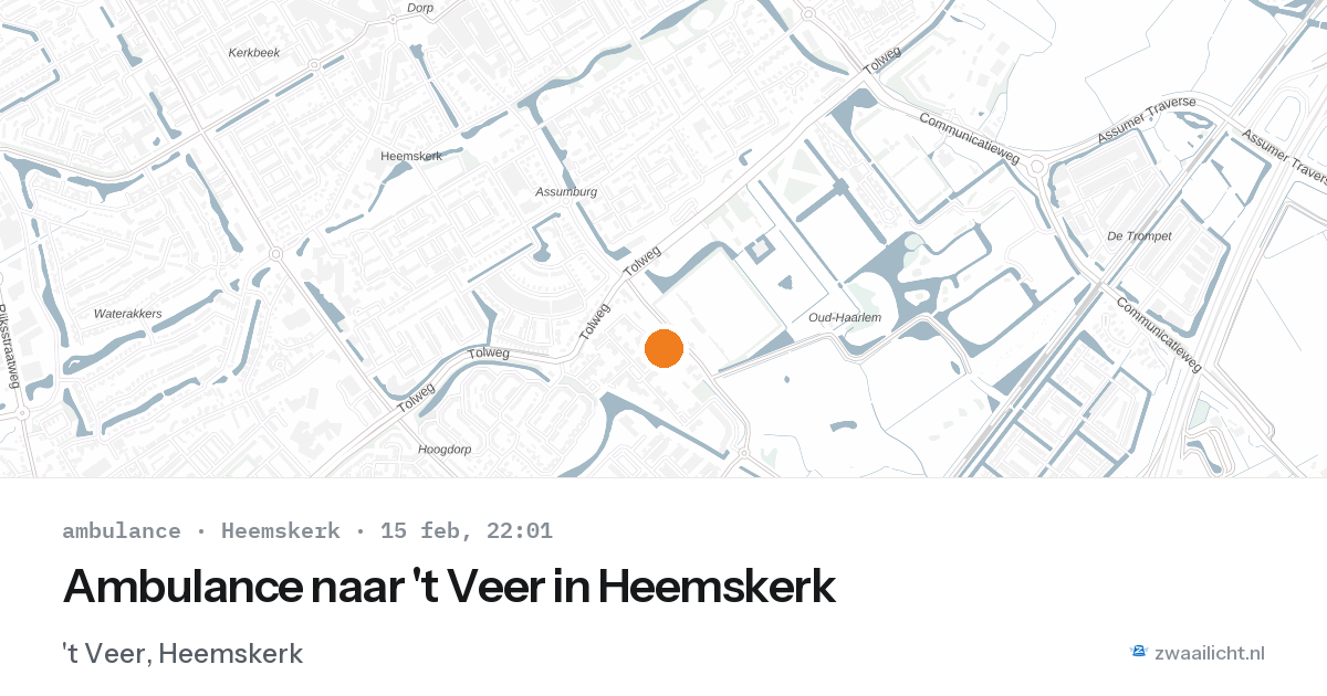 Ambulance naar 't Veer in Heemskerk — 15 feb 2026