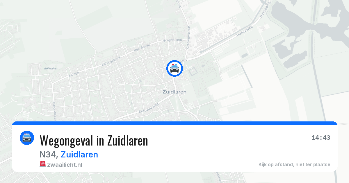 Wegongeval in Zuidlaren — 25 jul 2026