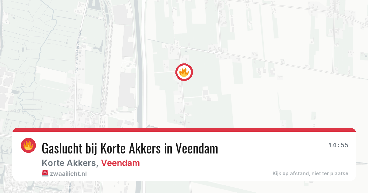Gaslucht bij Korte Akkers in Veendam — 30 jun 2026