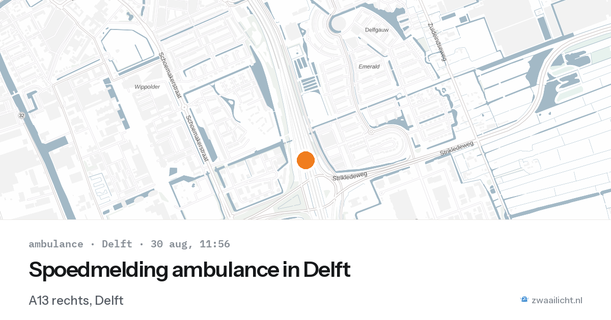 Spoedmelding ambulance in Delft — 30 aug 2026