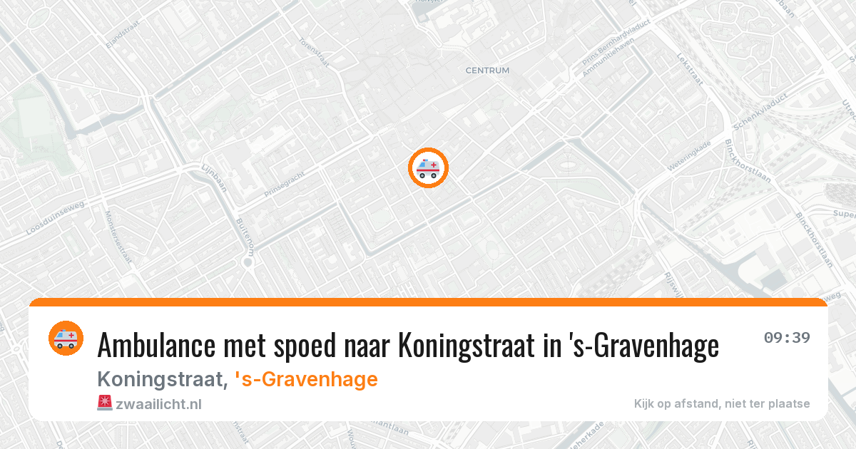Ambulance met spoed naar Koningstraat in 's-Gravenhage — 9 apr 2026