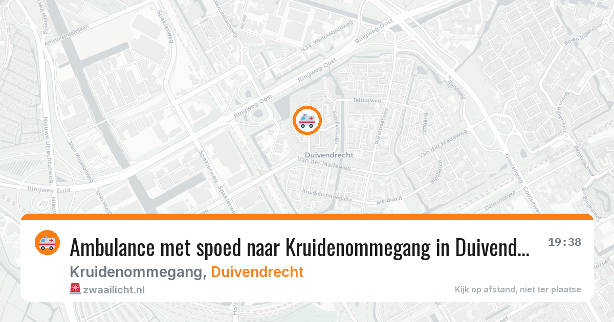 Ambulance met spoed naar Kruidenommegang in Duivendrecht — 18 jun 2026