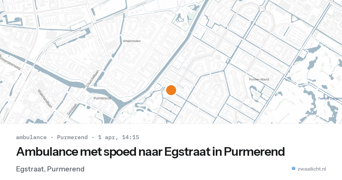Ambulance met spoed naar Egstraat in Purmerend — 1 apr 2026