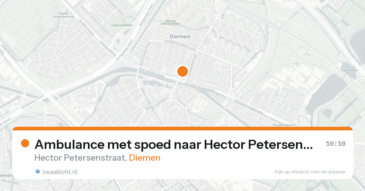 Ambulance met spoed naar Hector Petersenstraat in Diemen — 8 feb 2026