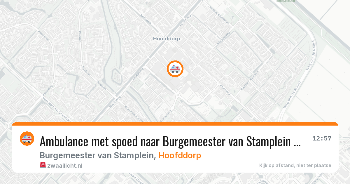 Ambulance met spoed naar Burgemeester van Stamplein in Hoofddorp — 12 mrt 2026