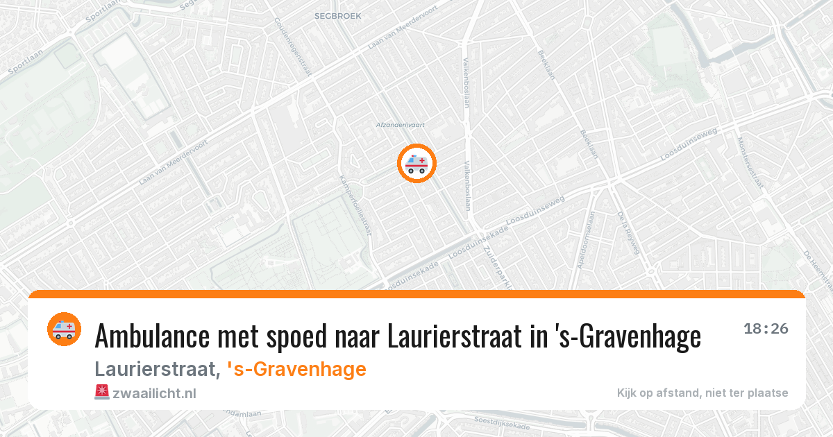 Ambulance met spoed naar Laurierstraat in 's-Gravenhage — 12 aug 2026