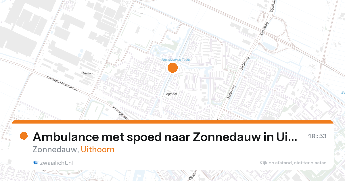 Ambulance met spoed naar Zonnedauw in Uithoorn — 27 aug 2026