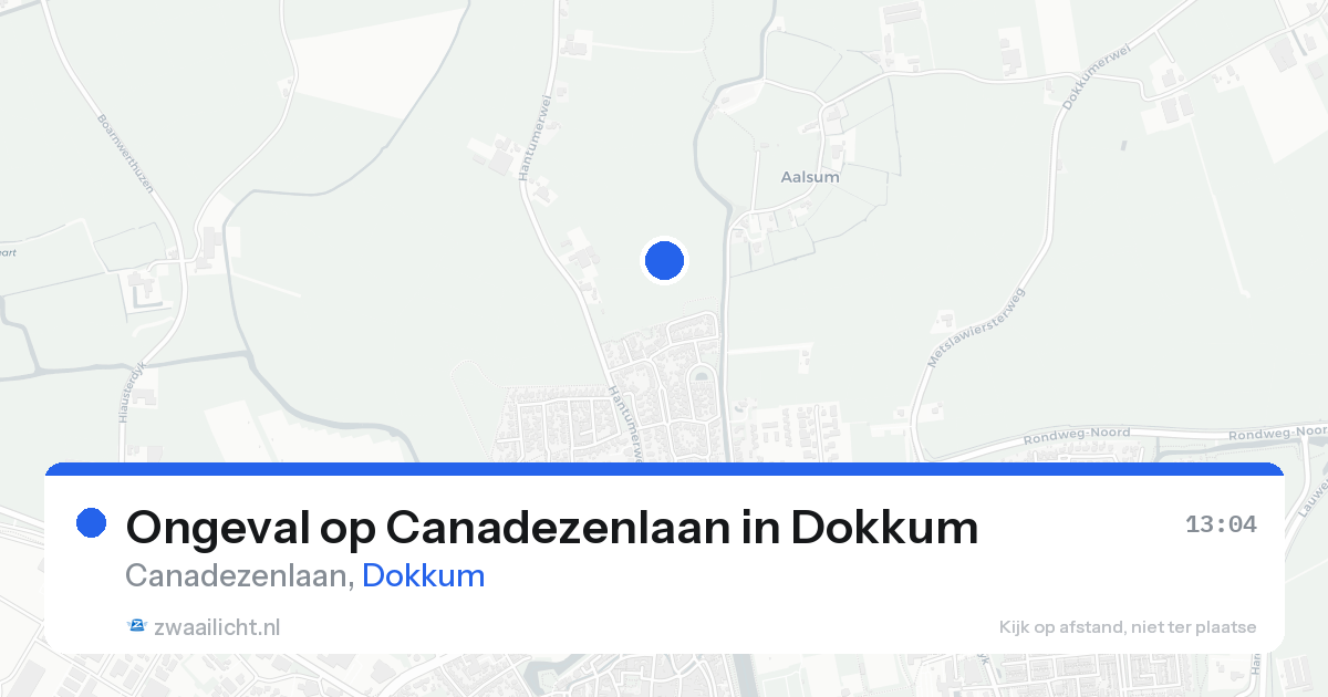 Ongeval op Canadezenlaan in Dokkum — 20 aug 2026