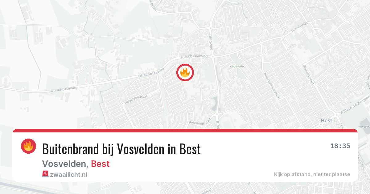 Buitenbrand bij Vosvelden in Best — 4 apr 2026