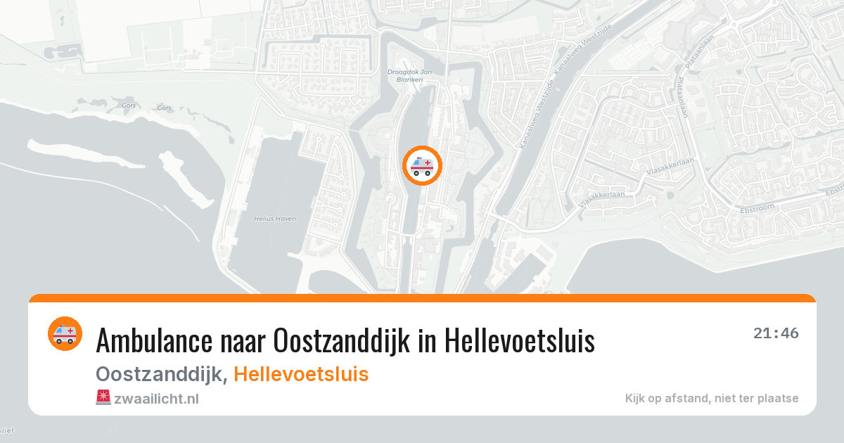 Ambulance naar Oostzanddijk in Hellevoetsluis — 14 aug 2026