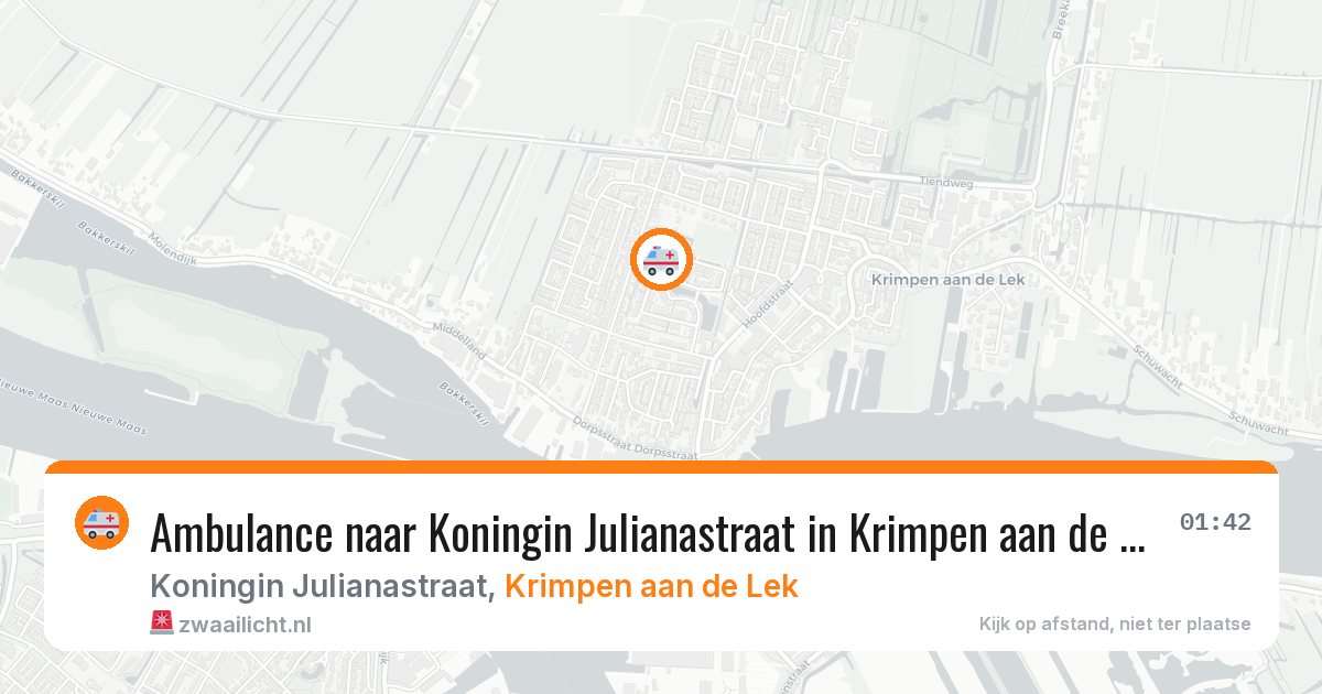 Ambulance naar Koningin Julianastraat in Krimpen aan de Lek — 13 aug 2026