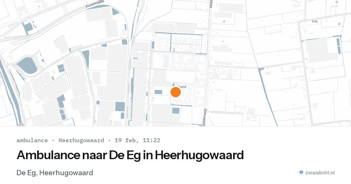 Ambulance naar De Eg in Heerhugowaard — 19 feb 2026