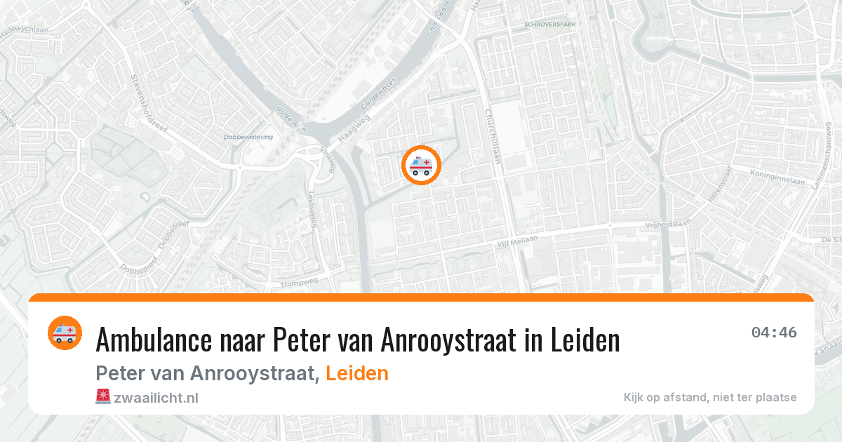 Ambulance naar Peter van Anrooystraat in Leiden — 9 aug 2026