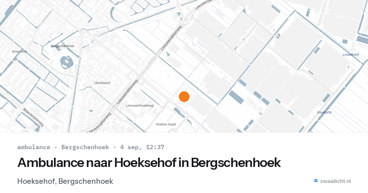 Ambulance naar Hoeksehof in Bergschenhoek — 4 sep 2026