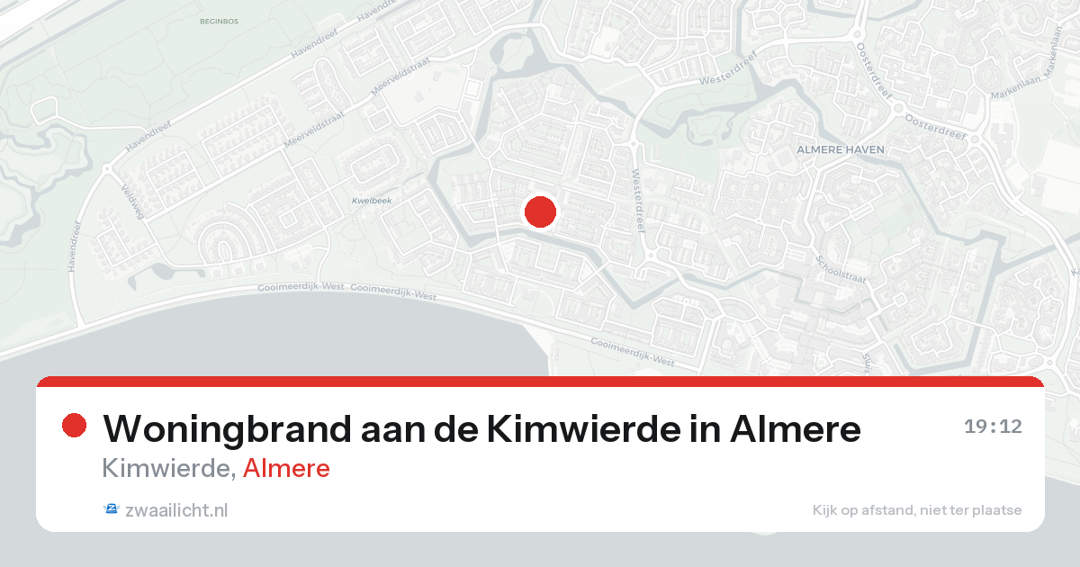 Woningbrand aan de Kimwierde in Almere — 21 aug 2026