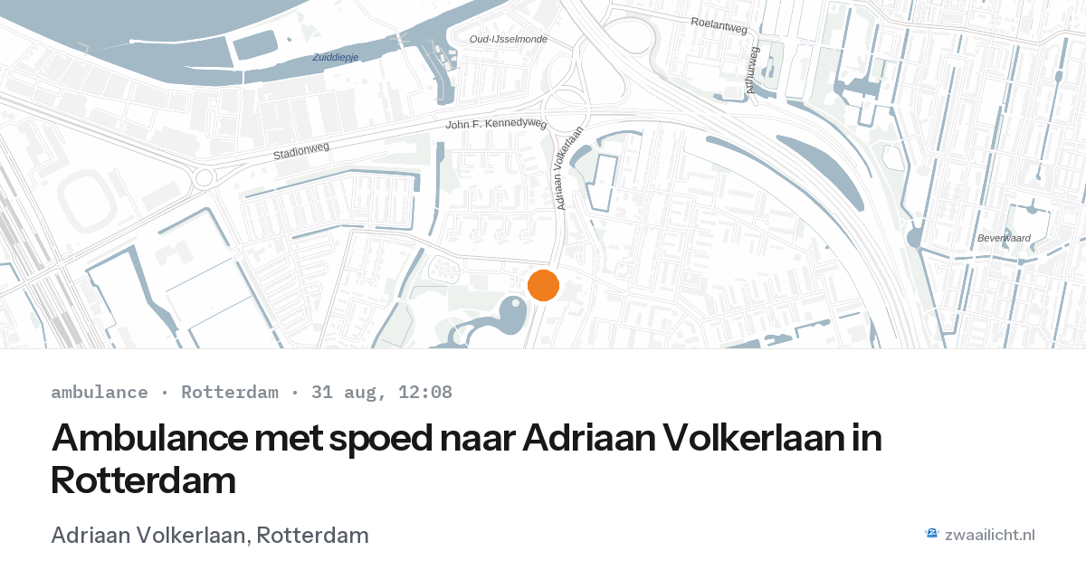 Ambulance met spoed naar Adriaan Volkerlaan in Rotterdam — 31 aug 2026