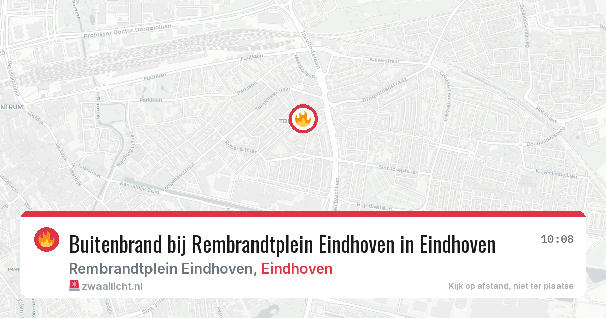 Buitenbrand bij Rembrandtplein Eindhoven in Eindhoven — 18 mrt 2026