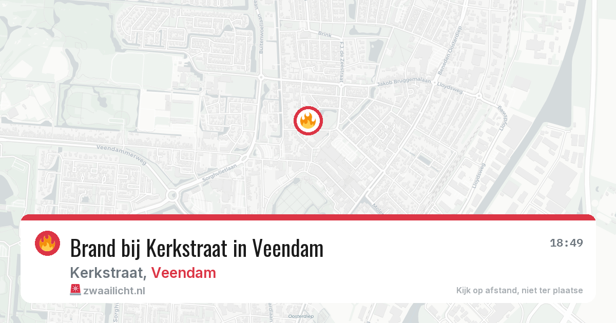 Brand bij Kerkstraat in Veendam — 17 mrt 2026