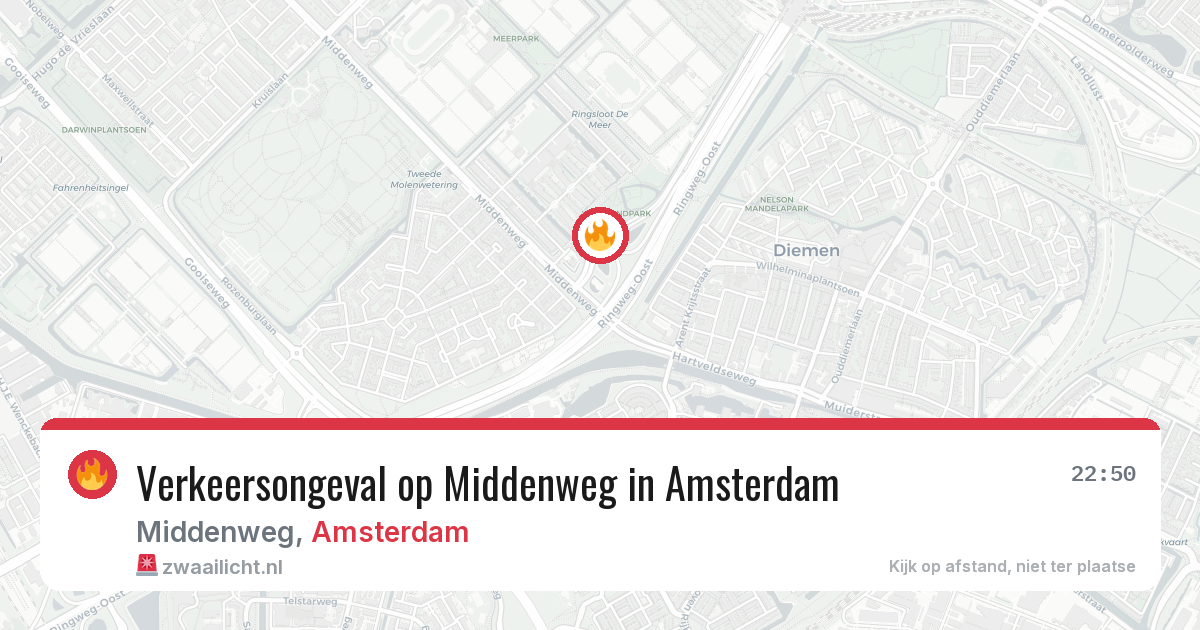 Verkeersongeval op Middenweg in Amsterdam — 11 jul 2026