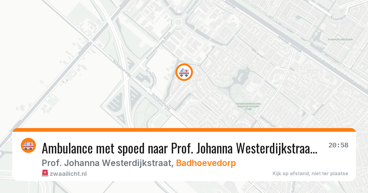 Ambulance met spoed naar Prof. Johanna Westerdijkstraat in Badhoevedorp — 19 jan 2026