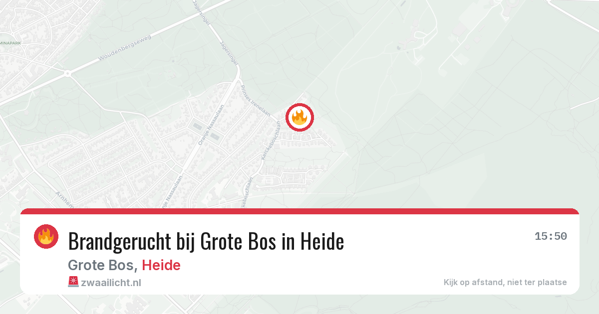 Brandgerucht bij Grote Bos in Heide — 20 mrt 2026