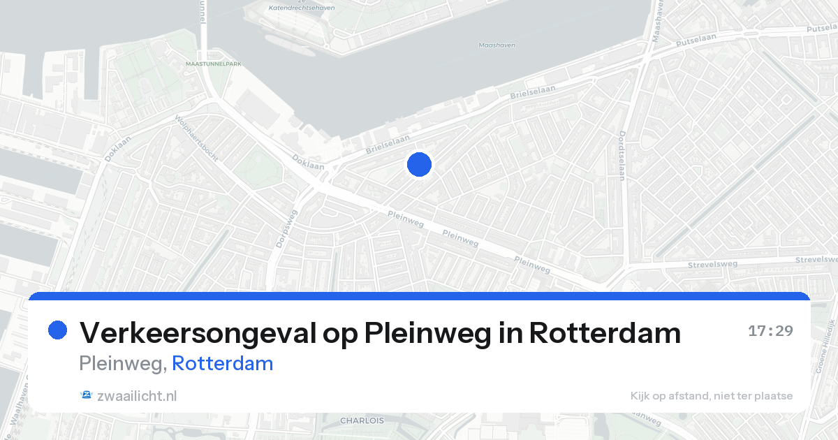 Verkeersongeval op Pleinweg in Rotterdam — 15 aug 2026