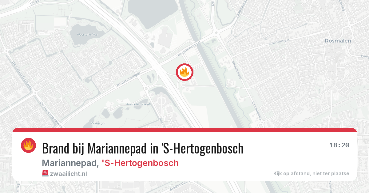 Brand bij Mariannepad in 'S-Hertogenbosch — 6 aug 2026