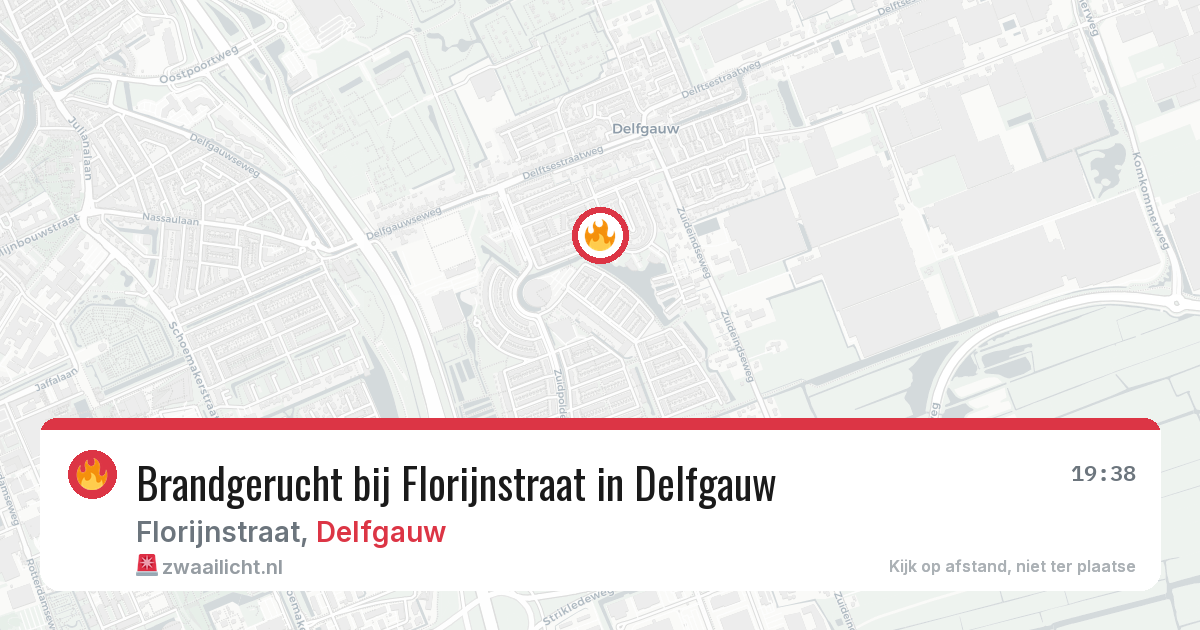 Brandgerucht bij Florijnstraat in Delfgauw — 25 jun 2026